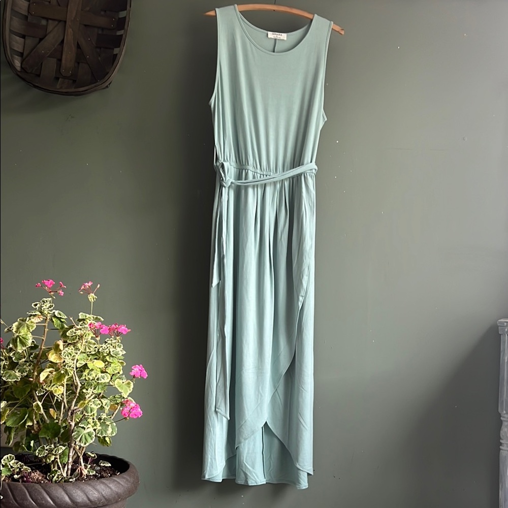 Zenana Mint green Knit Sleeveless Summer Dress Large